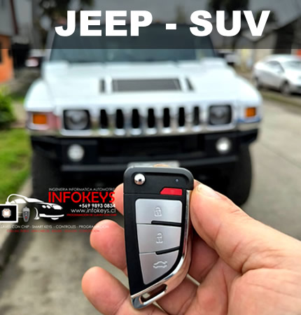 Copias de llaves con chip para jeep y SUV
